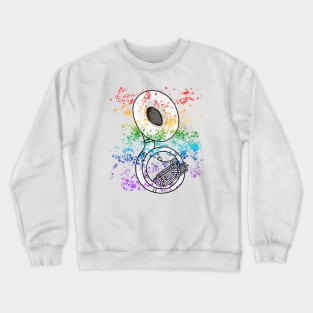 Sousaphone Rainbow Colours Sousaphonist Brass Musician Crewneck Sweatshirt